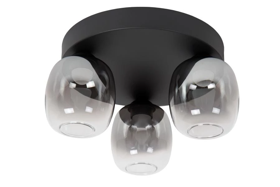 Lucide TAMINO - Plafonnier - LED Dim. - 3x5,6W 3000K - Noir - éteint